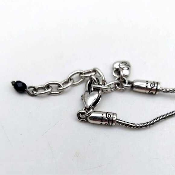Brighton Dream Heart Silver Plated Black Faceted Beaded Love Adjustable Necklace - Picture 4 of 8